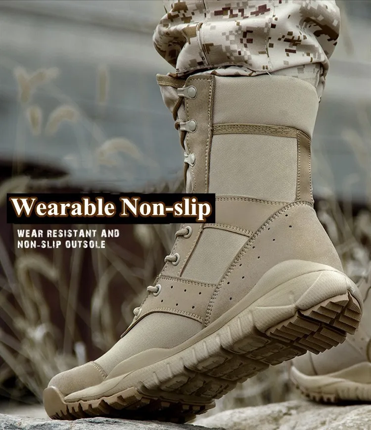 Training Lightweight Waterproof Tactical Boots Outdoor Hiking Breathable Mesh Shoes Summer Combat Boot Men Women Climbing - view 5