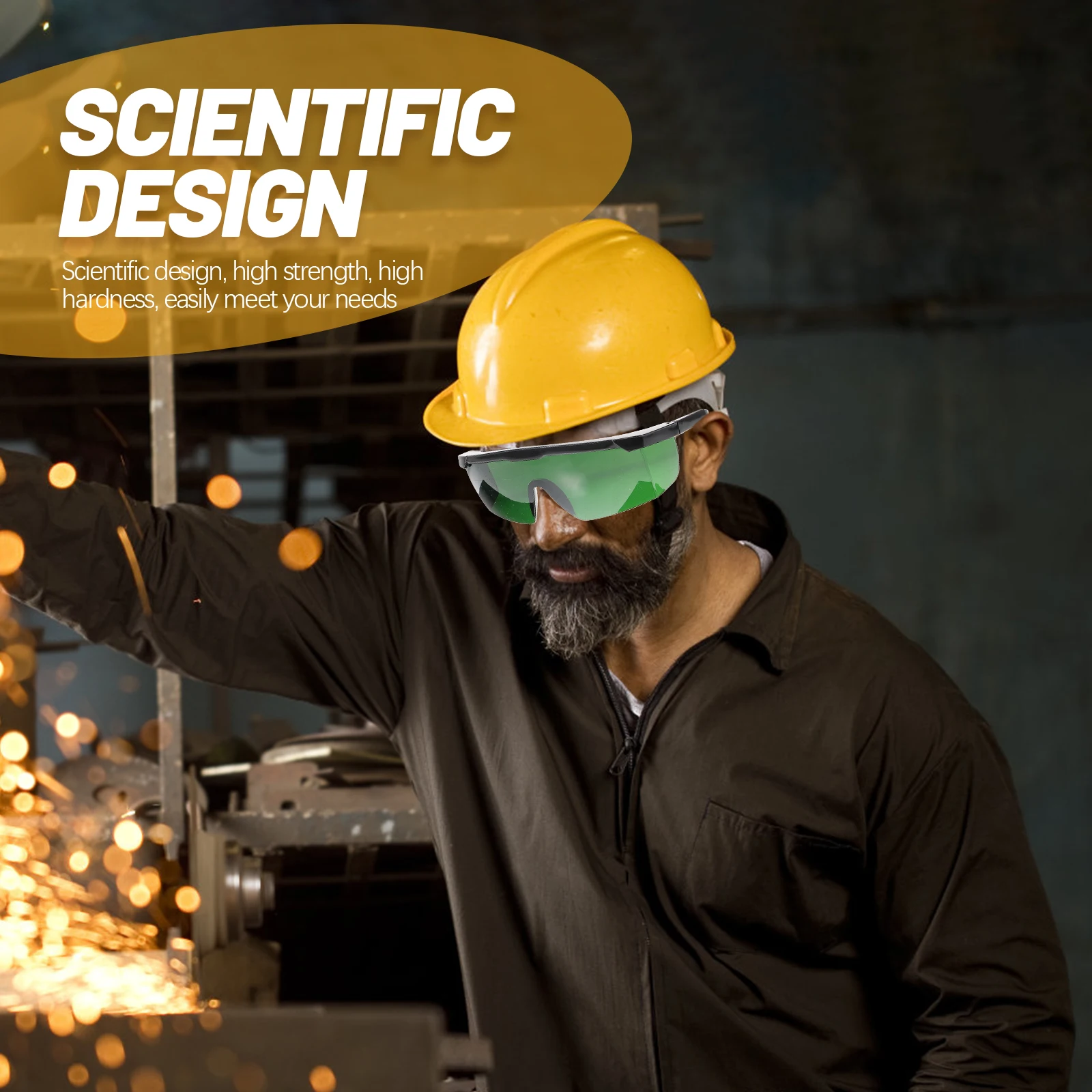 

Laser Safety Glasses Black Frame Anti-scratch Non-slip Adjustable Welding Goggles for Men Protective Eyewear Anti-fog