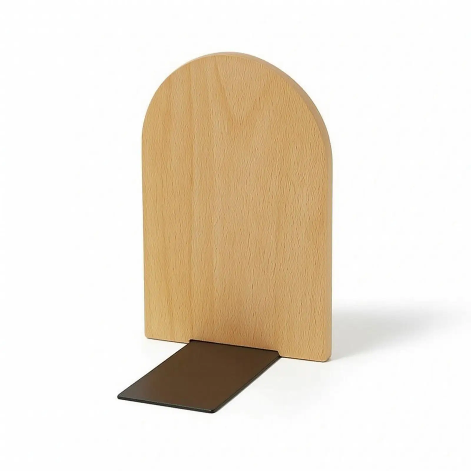 Wooden bookend, non-slip, bookend with metal plate, decorative book holder