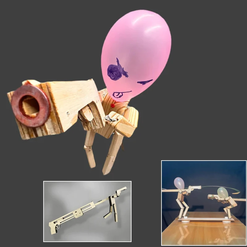 DIY Showdown Wood Bots AZ Duel Bamboo Man Double Person EDC Portable Outdoor Fighting Prop Creative Tool