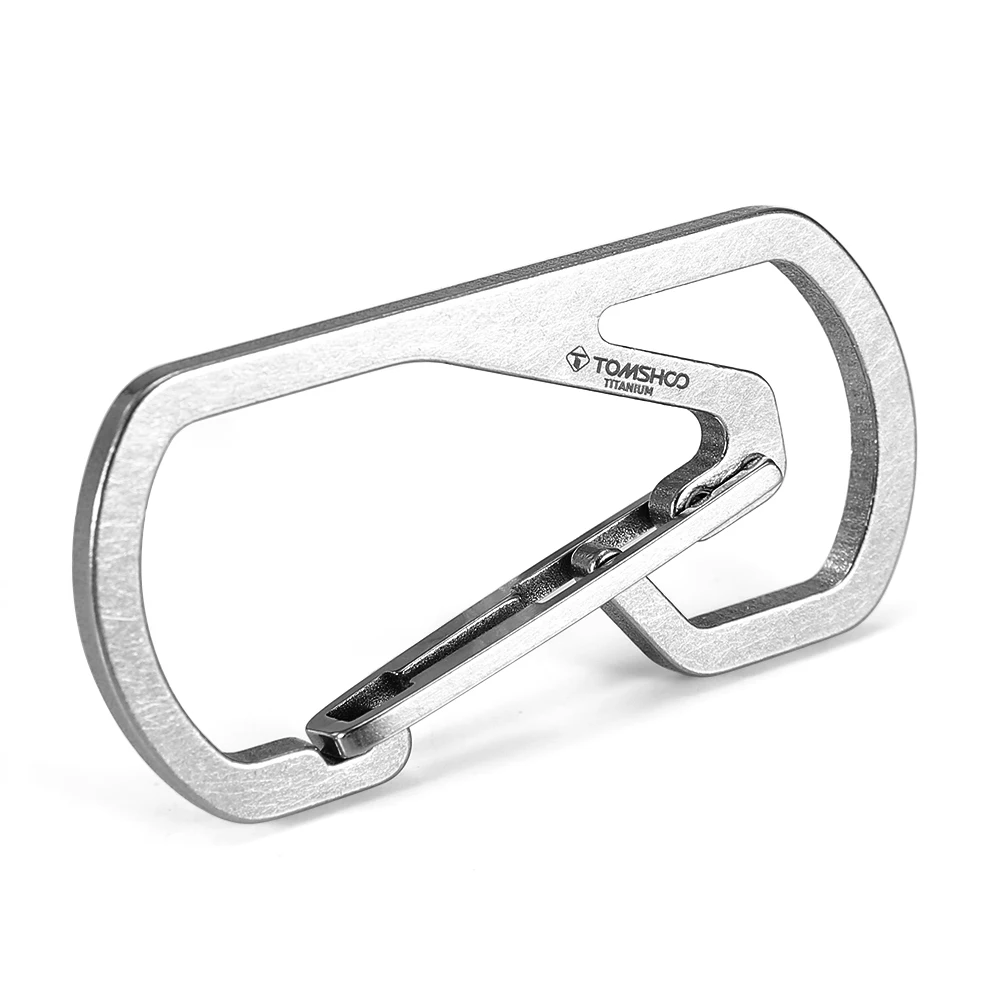 TOMSHOO Titanium Carabiner Key Chain Holder Ultra-lightweight Titanium Carabiner for keyrings loops and other attachments