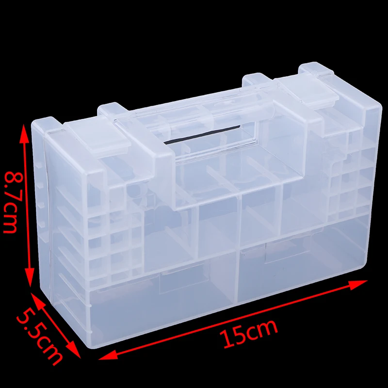 1pc Battery Case Holder Storage Box Inner Compartment Anti Impact Large Capacity Clear Wear Resistant Practical Container AA AAA