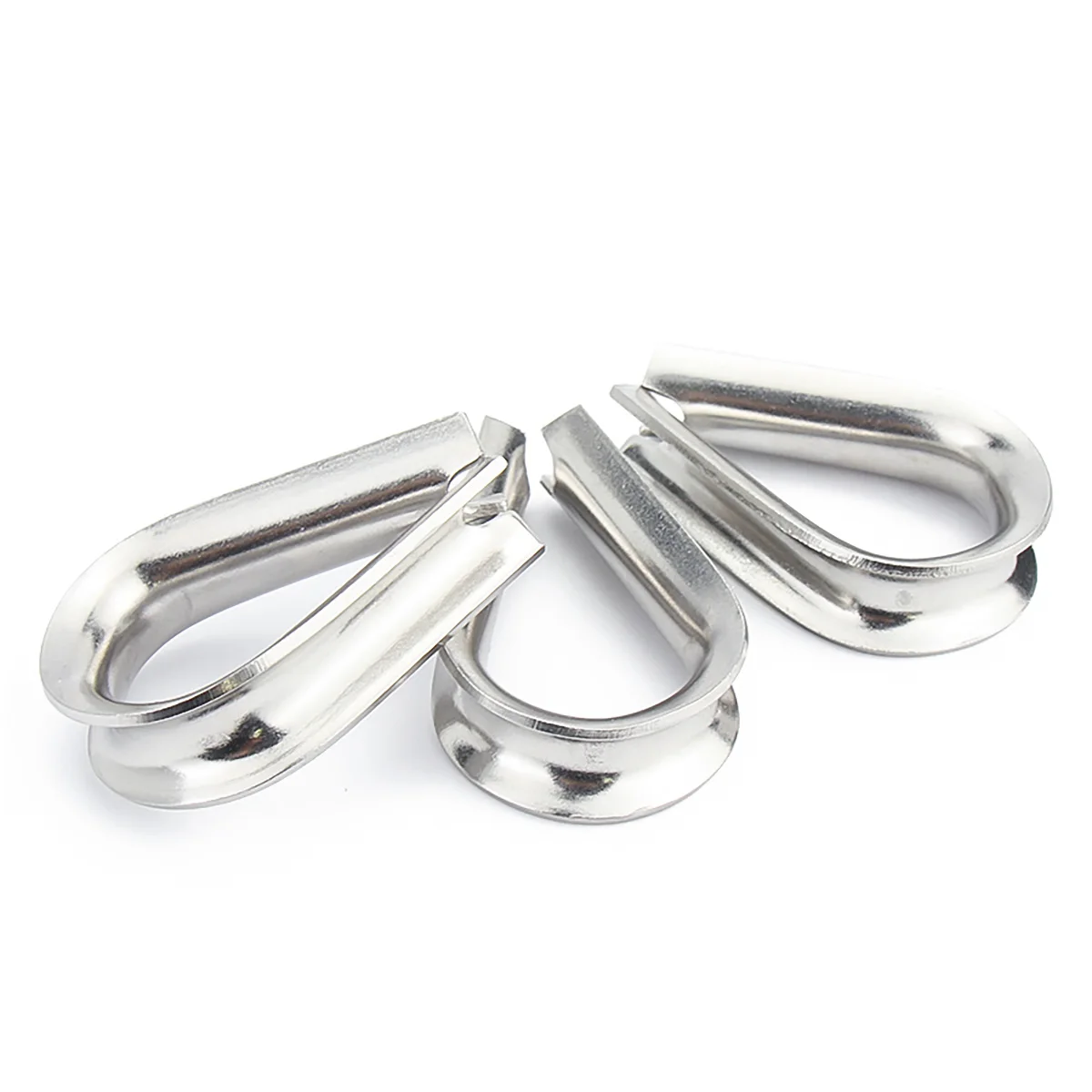 304 Stainless Steel Chicken Heart / Triangle Rust Prevention Corrosion Steel Wire Rope Protection Ring M2-M32