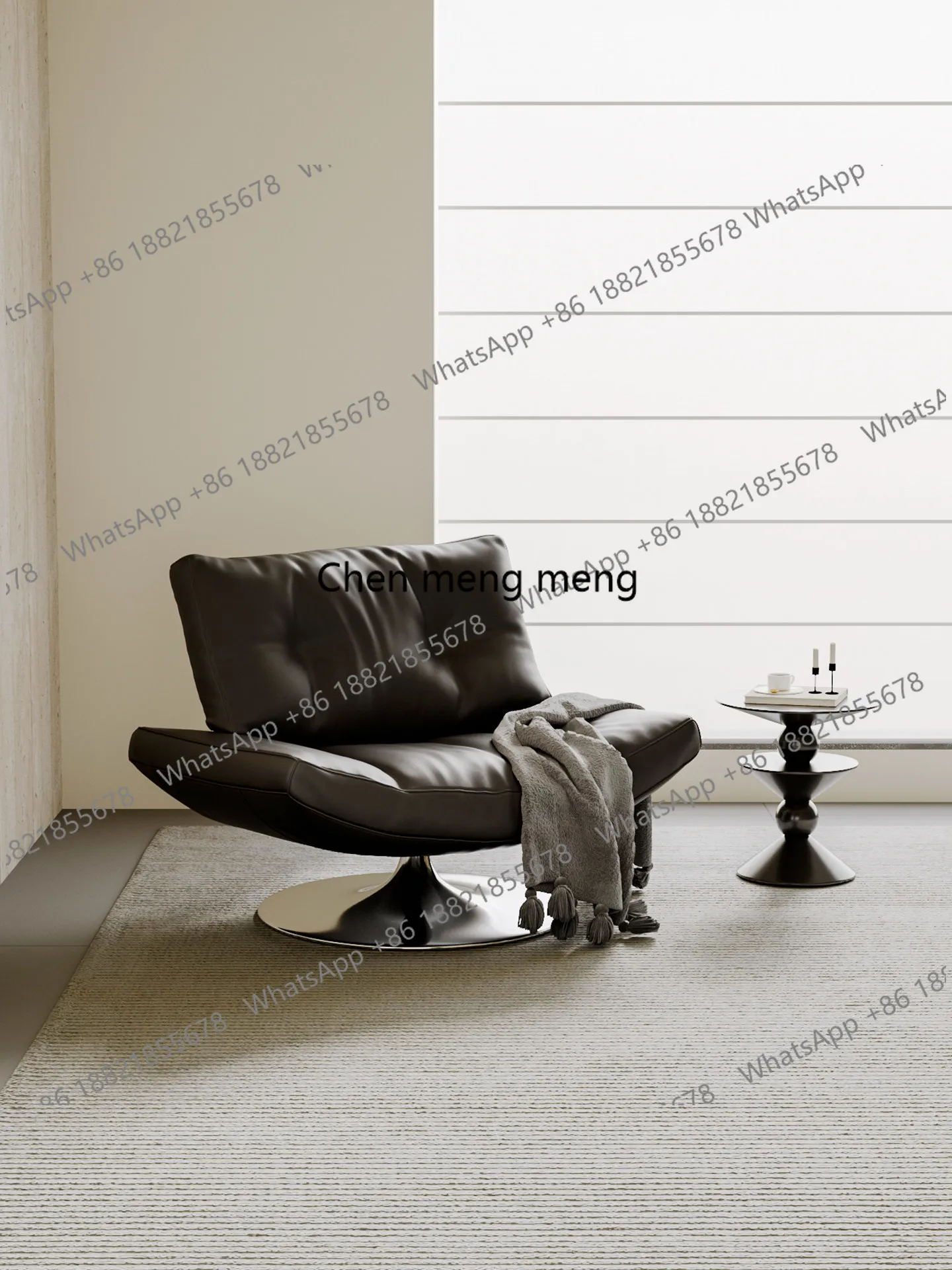 

Italian minimalist rotary single sofaleisure chair small apartment living roomhigh-end light luxury high-end sense of simplicity