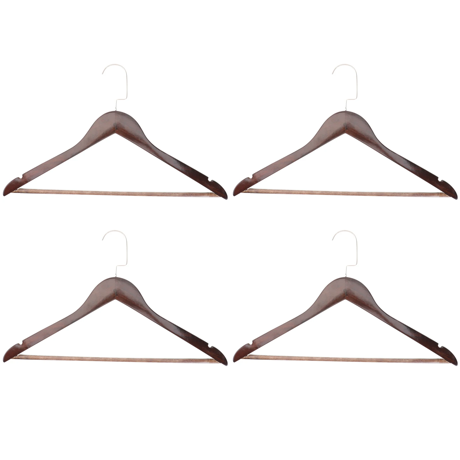 

4pcs Solid Wood Hanger Retro Color Clothes Rack Sweaters Coat Suit Dress Long Season Practical Storage Solution Premium
