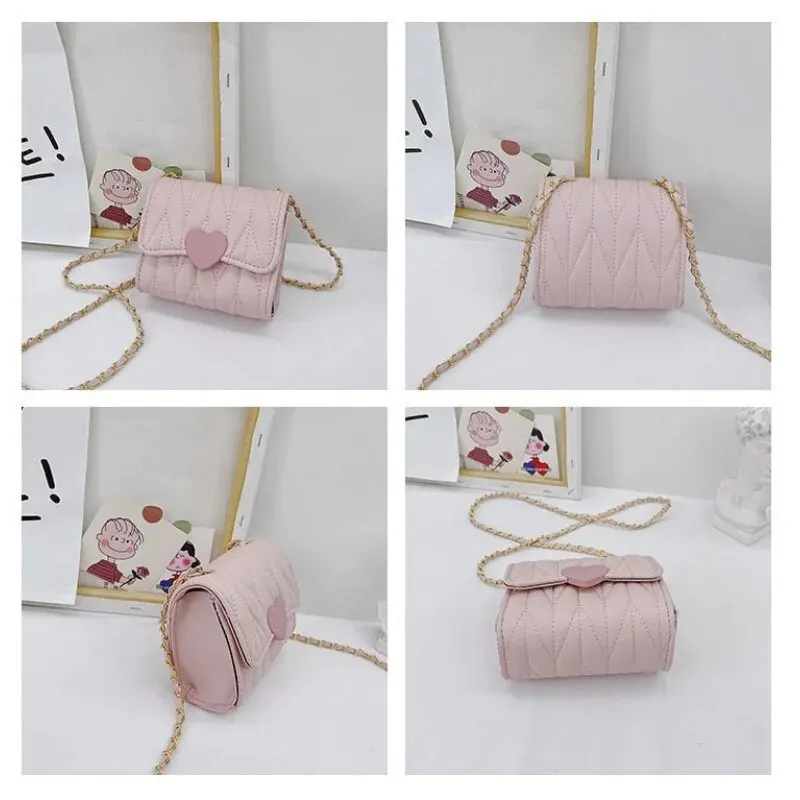 Bolsa de ombro do couro do plutônio para meninas, sacos Crossbody exteriores rosa para crianças