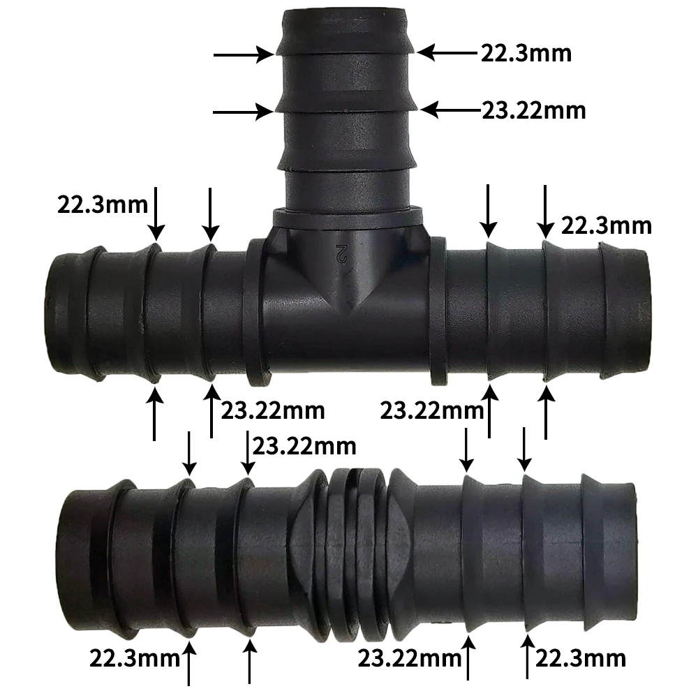 Conector de rosca macho y hembra a lengüeta, adaptador de manguera PE, codo en T, sistema de riego por goteo para jardín, 1/2 \