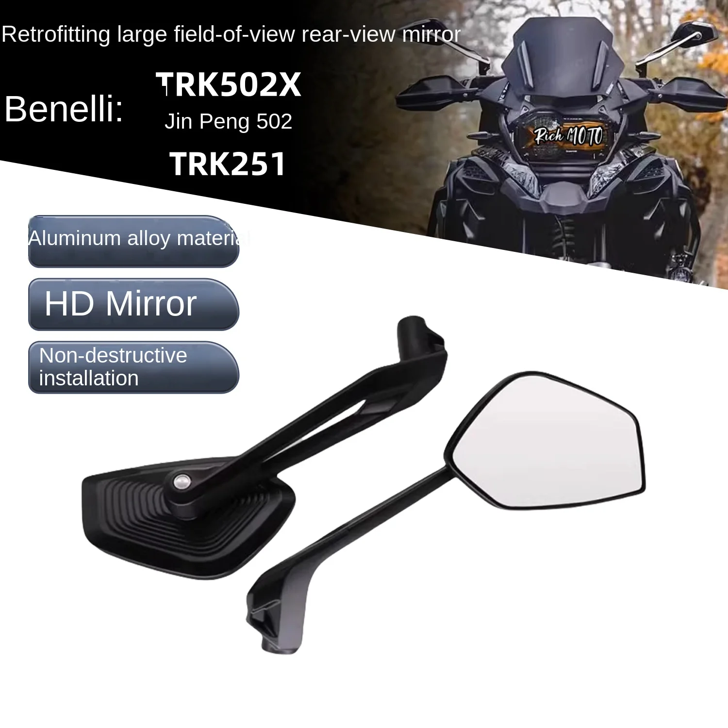 

For BMW F750GS F850GS G310GS F900R modified with large field of view rearview mirror and reverse mirror reflection