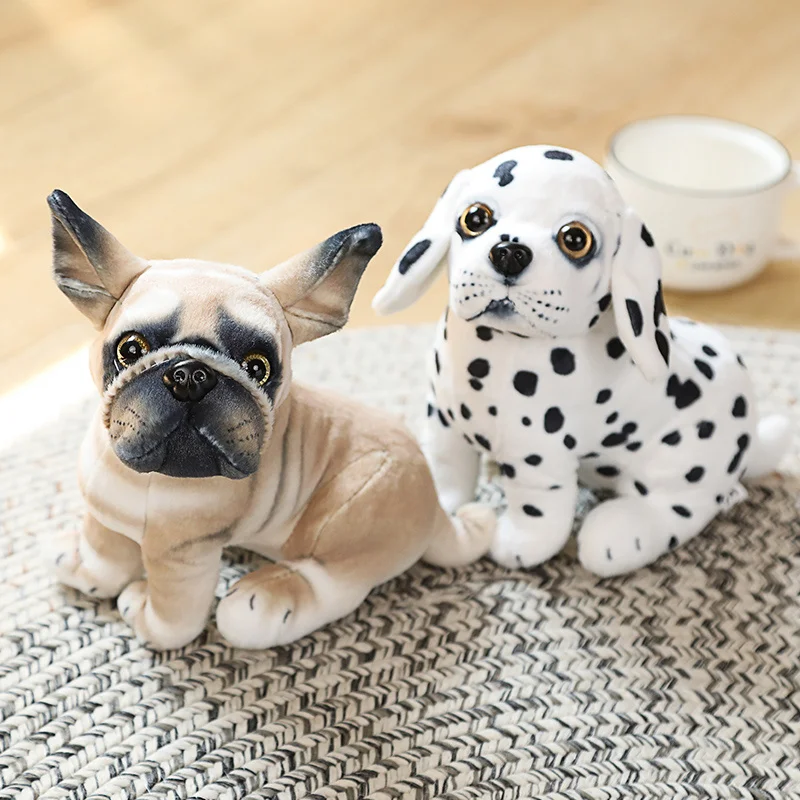 

High Quality Simulation Dog Plush Toy Stuffed Pug Bulldog Husky Dalmatian Akita Beagles Lifelike Chihuahua Puppy Doll Home Decor