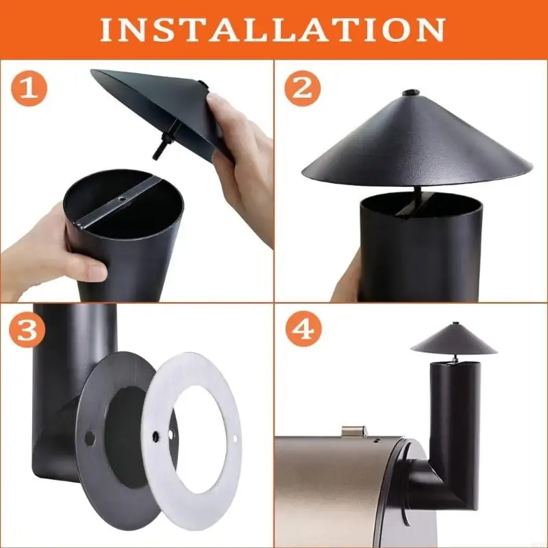 M7DA Edelstahlgrill Raucher Stapelschornstein Ersatz -Rauchrohr dauerhaft