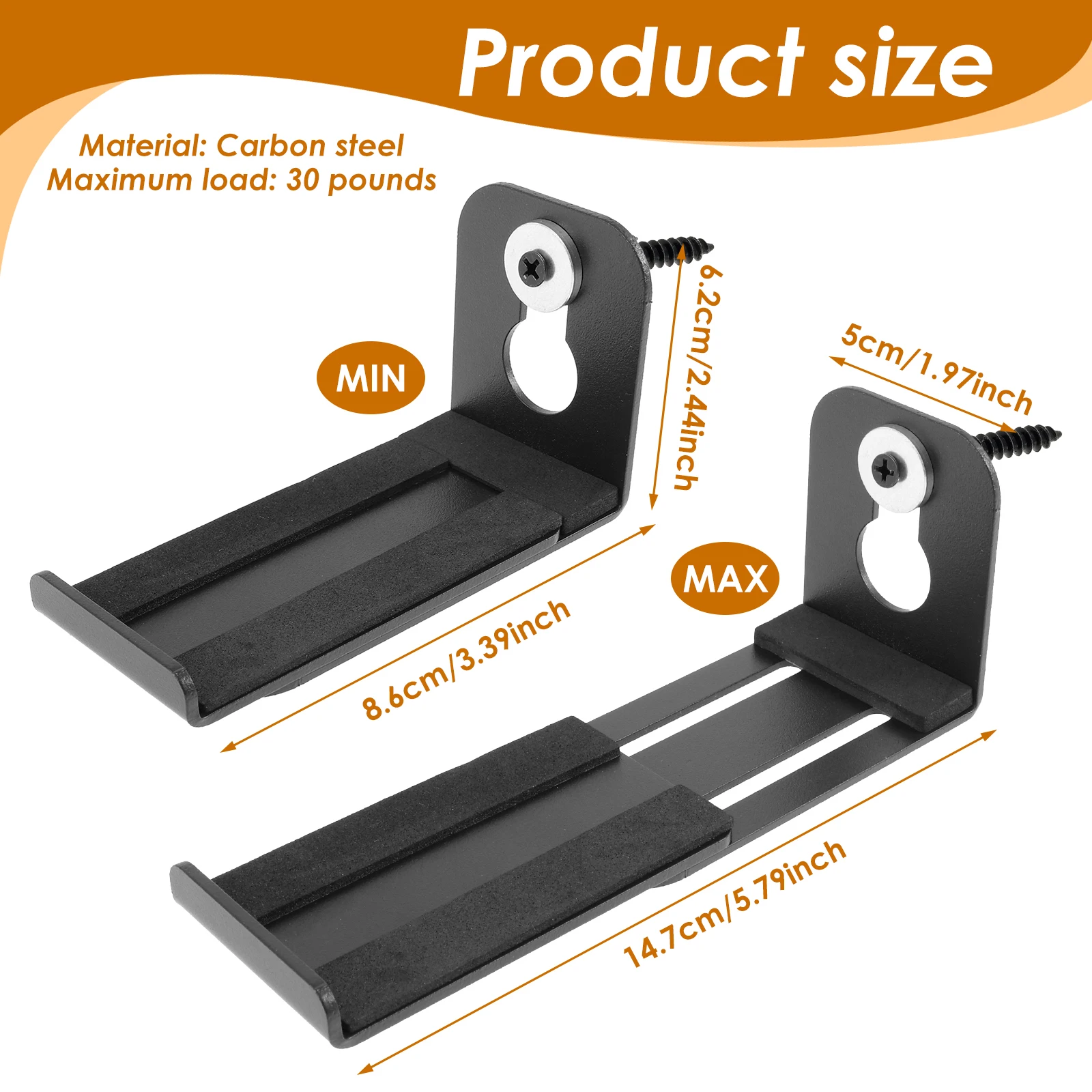 2 قطعة مكبر الصوت تقف جدار جبل نونسليب اكسسوارات الصوت المعادن العائمة قوس لتزيين غرفة المعيشة المنزلي