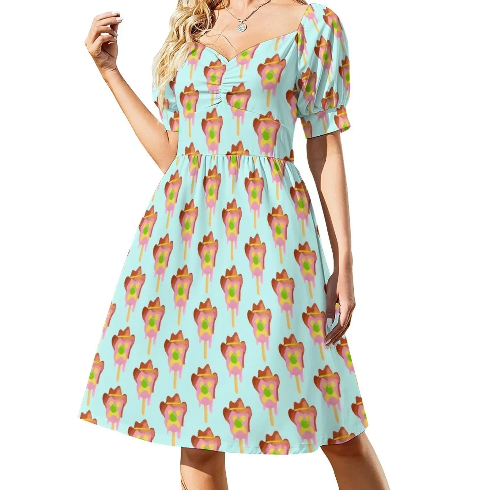 

Bubble O Bill (Green Nose) - Blue Short-Sleeved Dress summer outfits for women 2025 elegant chic women dresses promotion
