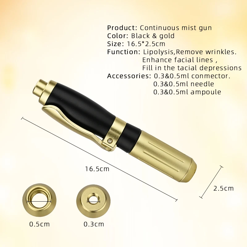 

2025 2 in1 Injection Gun Hyaluron Pen Accessory 0.5ml&0.3ml Ampoule Pink Hyaluronic Acid Pen Nebulizer Lip Injector Anti Wrinkle