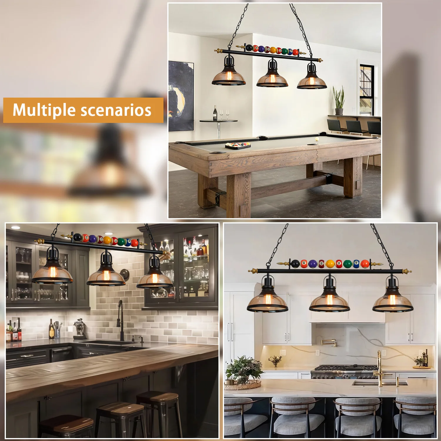 الإبداعية شخصية الرجعية الصناعية خمر البلياردو قلادة مصباح مطعم منصة مشروبات متجر الملابس Hotpot غرفة الديكور #6