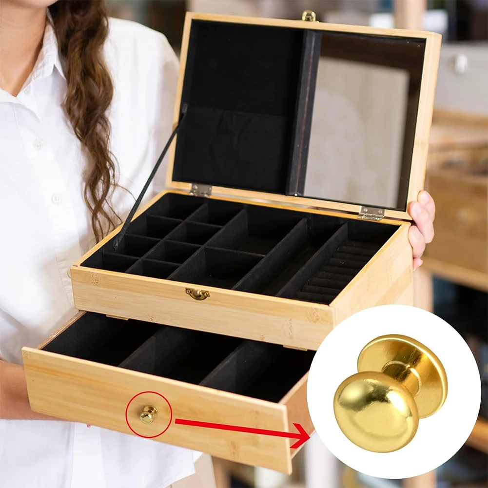 Aa10pcs Mini Knobs Small HandlesCabinetPulls Antique Gold Jewelry Wooden Box Drawer With Screw For Furniture Hardware