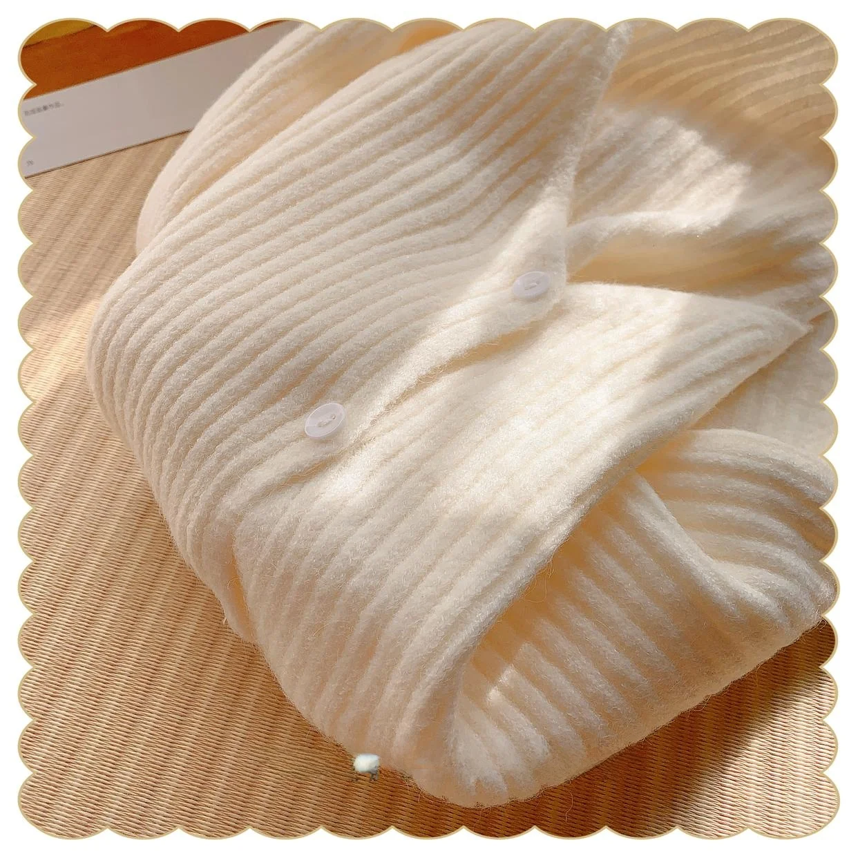 

Ele Simple Long Sve Вязаный свитер Кардиган Smooth Touch 3D Texture Soft Cozy Sweet Sle Button круглый Ne Regular Fit