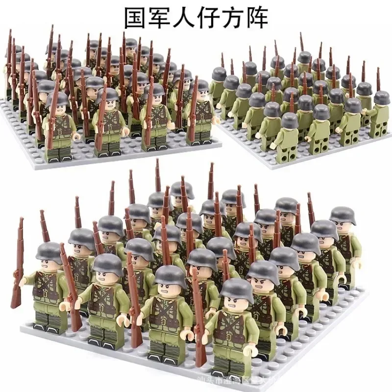 24-teilige Militärserie aus dem Zweiten Weltkrieg, Bausteine, Phalanzen, Krieger, Minifiguren, humanoide Puppen, Spielzeug und Geburtstagsgeschenke. – Detail 3