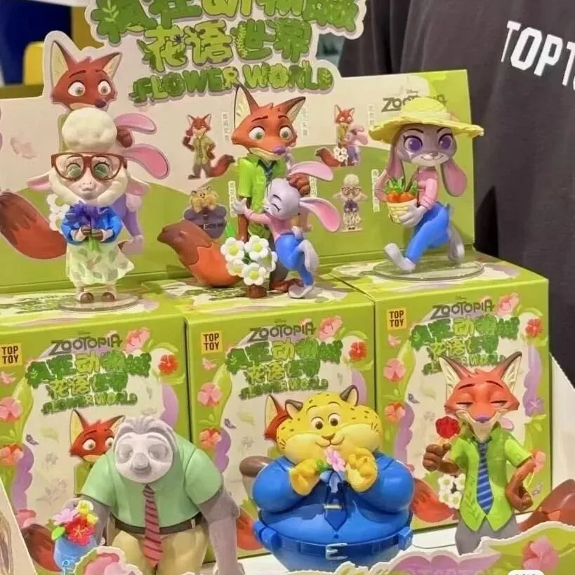 Disney Zootopia Flower Language World Nick·wilde Judith Laverne Hopps Anime Figure Kawaii Peripheral Collection Graduation Gifts