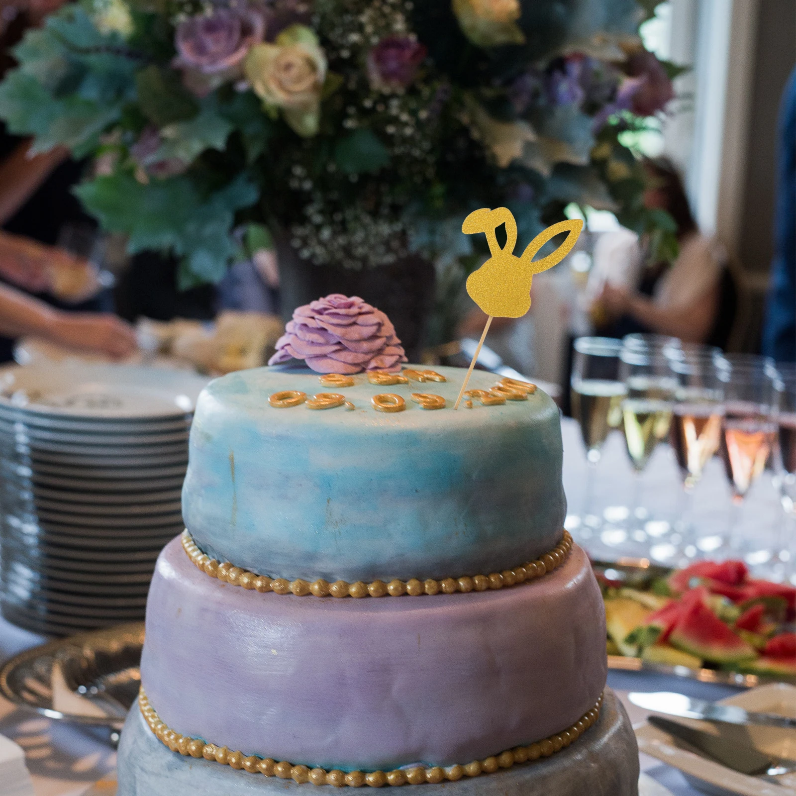 

24pcs Carrot Bunny Picks Easter Cupcake Toppers Lightweight Insert Picks Birthday Holiday Party Supplies For Dessert Decoration