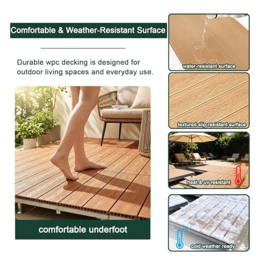 Prefab Outdoor Deck Kit Composite Patio Flooring Raised Base