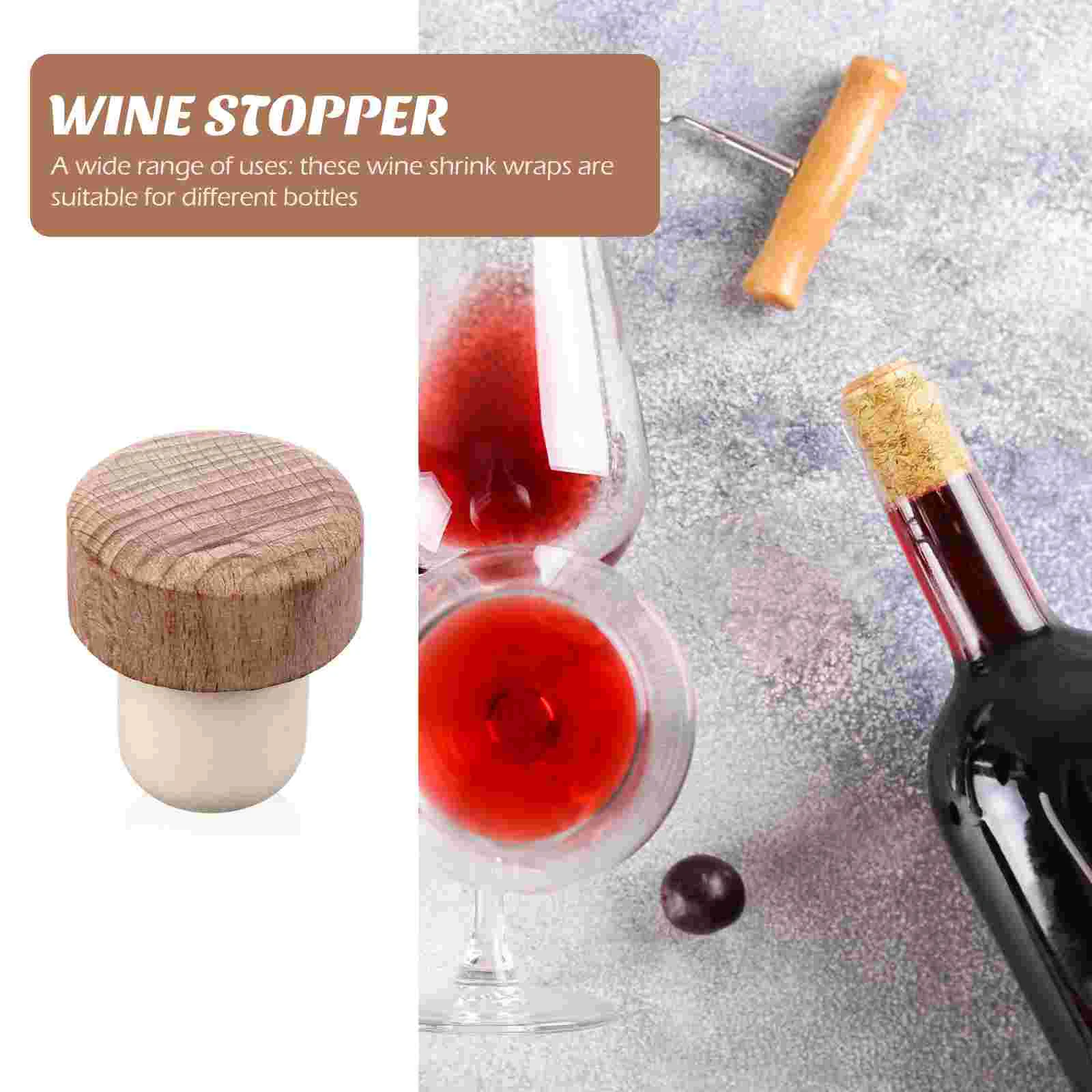 6 Pcs Cork Oxidation Prevention Stopper Wooden Sealing Plug Bottle Pourer Easy-to-use Beer