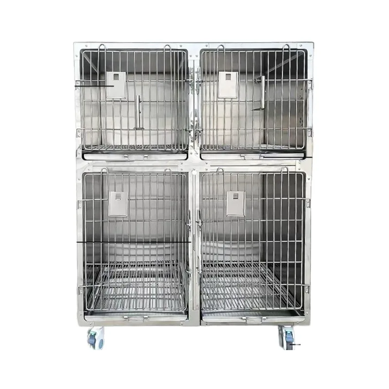 

Stainless Steel Dog Veterinary Cage Crate with Solid Pattern for Animal Clinic Inpatient Use-Durable & Secure