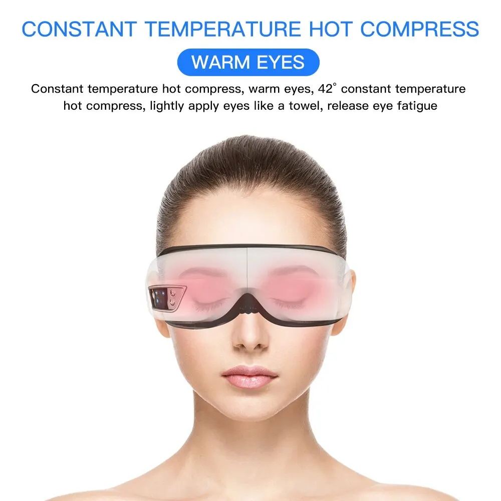 Eye Massager With Heat Smart Airbag Vibration Eye Care Compress Bluetooth Eye Massage Relax Migraines Relief Improve Sleep