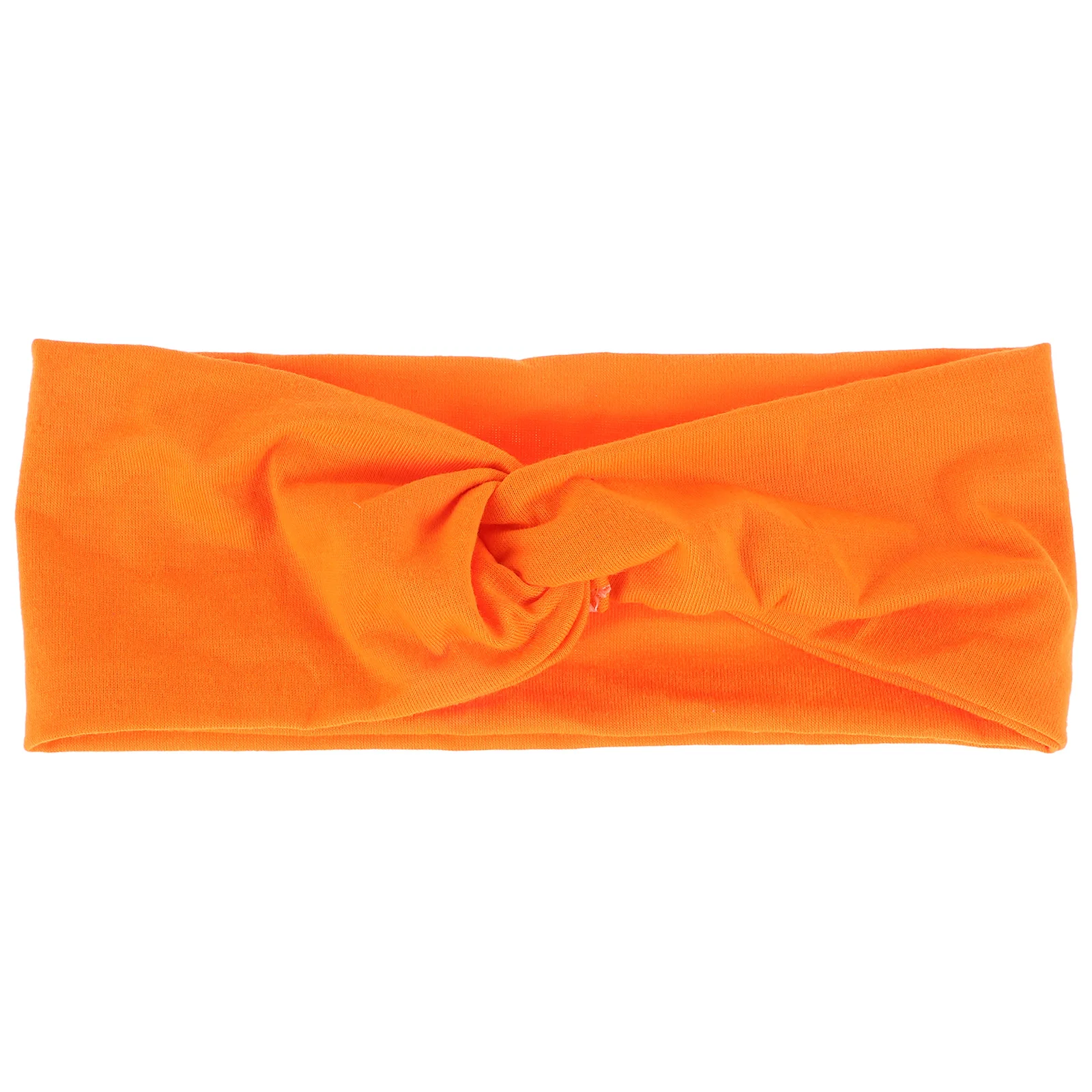 رباط شعر من القماش المرن باللون البرتقالي يسمح بمرور الهواء وخفيف الوزن وممتص للعرق للنساء وحفلات الرقص وتصفيف الشعر