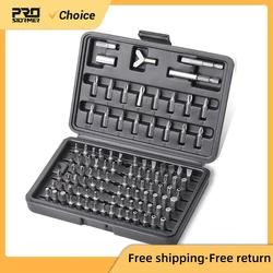 PROSTORMER 100pcs Screwdriver Bit Set Security Chrome Vanadium CR-V Steel Hex Key Phillips Slotted Tri-Wing Repair Hand Tool Kit