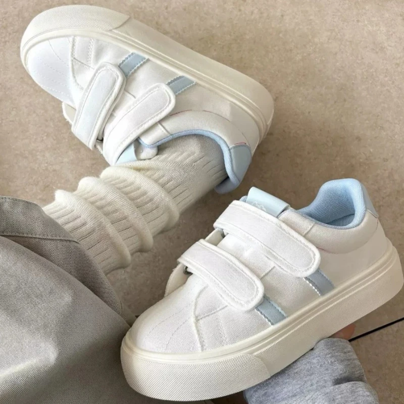 Women'S Fashion Velcro Sneakers - 여성용 라운드 토 더블 벨크로 편안하고