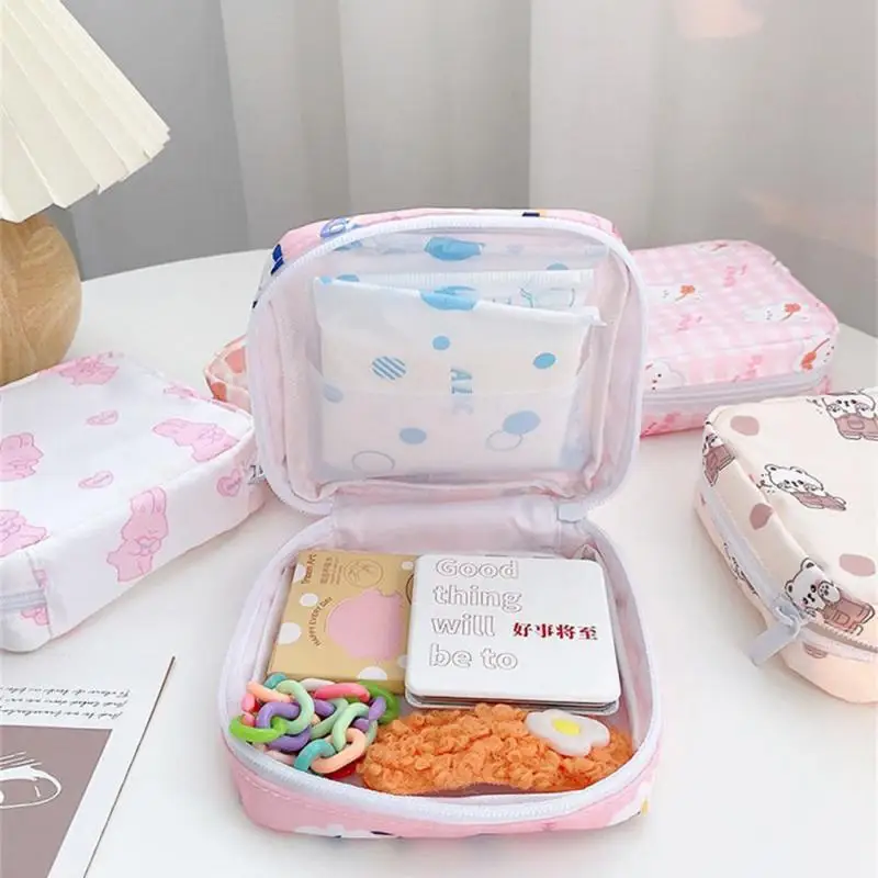 1~4PCS Data Line Storage Lovely Multi-functional Durable Hygienic Waterproof Small Portable Storage Bag Pocket Large Capacity