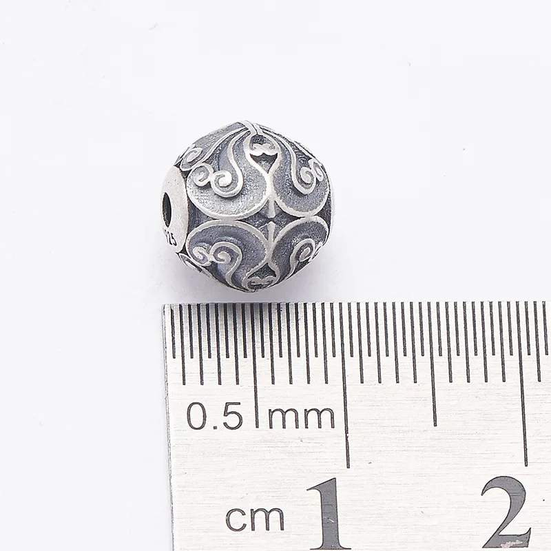 Vintage 100% 925 Silver Lucky Cloud Beads Sterling Loose Beads DIY Bracelet Findings