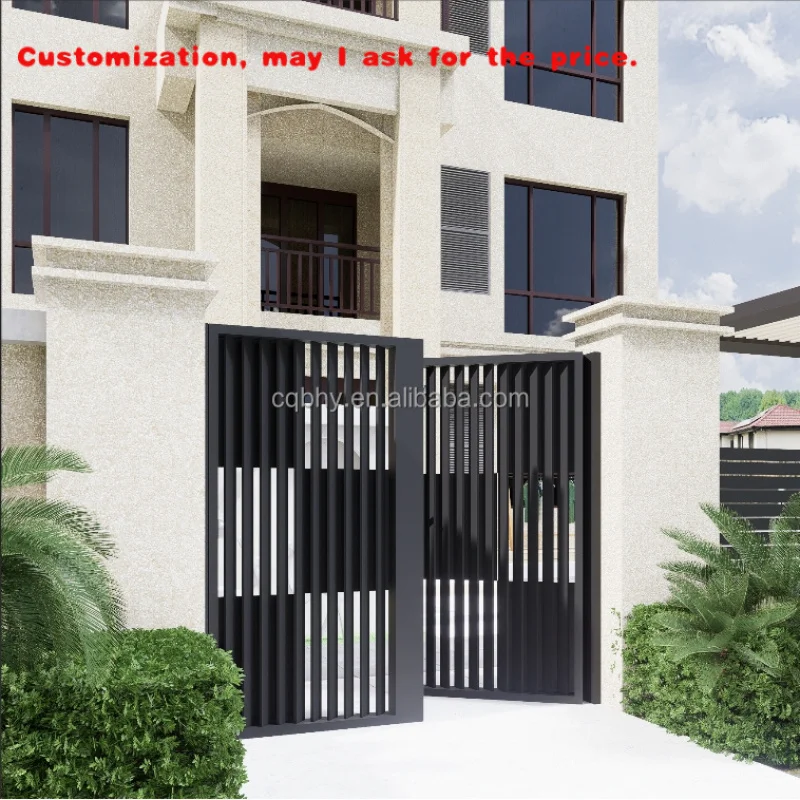 

custom.Customized Outdoor Aluminium Sliding Gate New Design Gate Yard Fence 3D Modelling Available