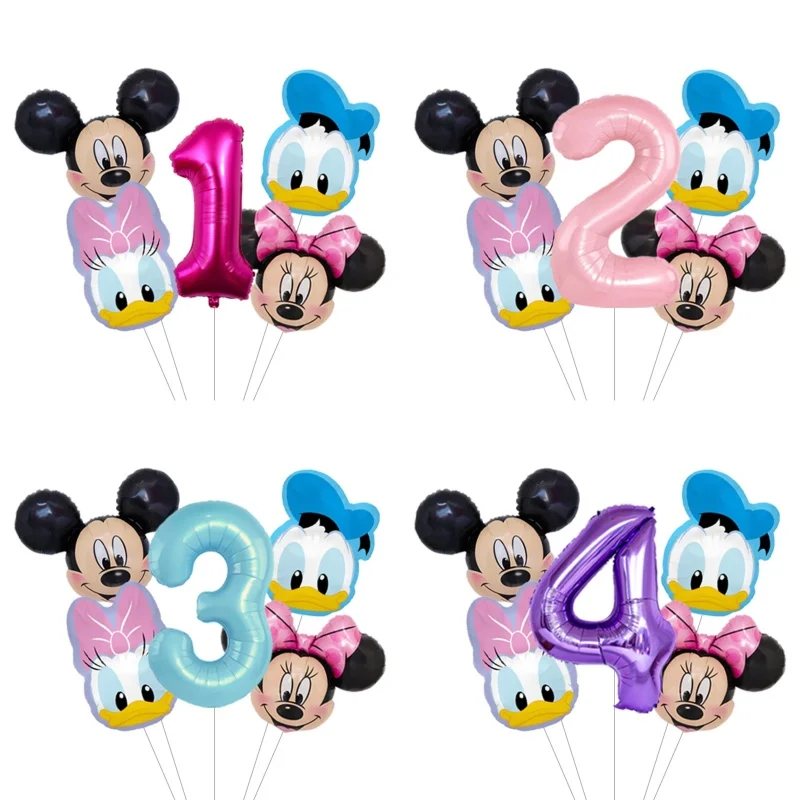 Set de Globos de Látex con Diseño de Mickey Mouse, Minnie Mouse y Pato Donald, Decoración para Fiestas de Baby Shower, Regalos para Fiestas de Cumpleaños