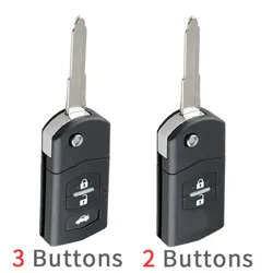 Auto Car Remote Control Folding Habitação Substituição, 2 Botões, Fit para Mazda 2, 3, 5, 6, BT50, CX-5, CX-7, RX8