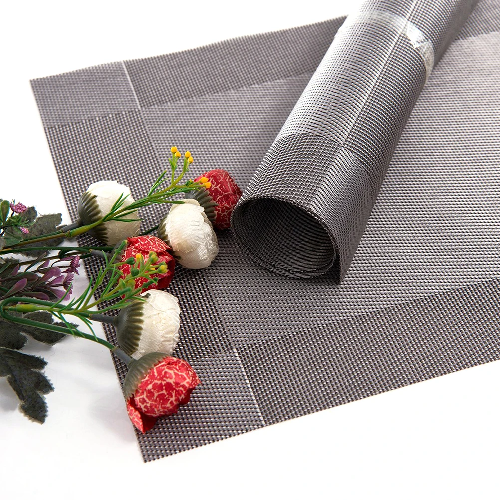 Manteles Individuales con marco de imagen Diagonal, tapete de mesa impermeable resistente al calor de PVC, decoración para comedor, hogar, Hotel, restaurante, 8 Uds.