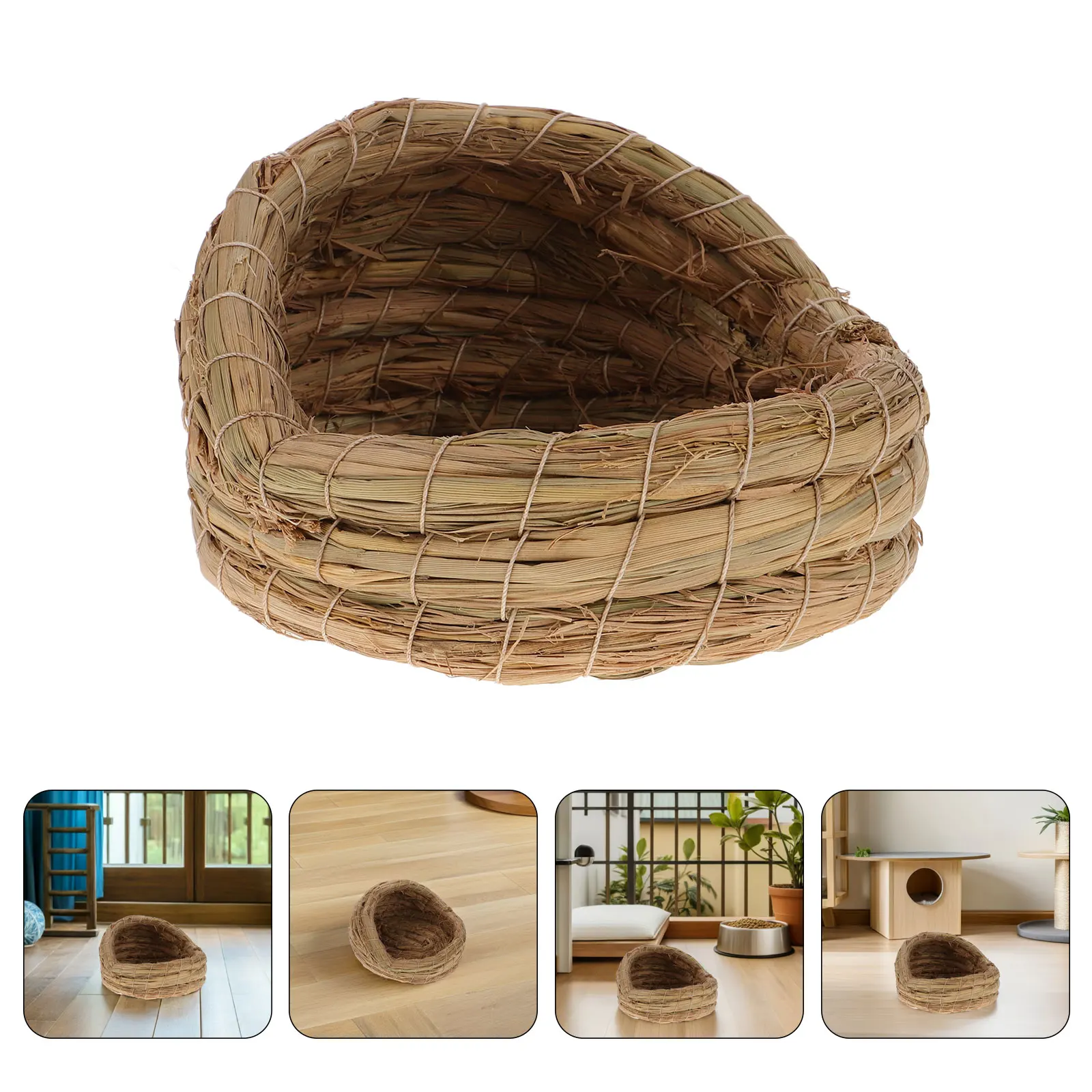 2Pcs Straw Bird Nes… - image