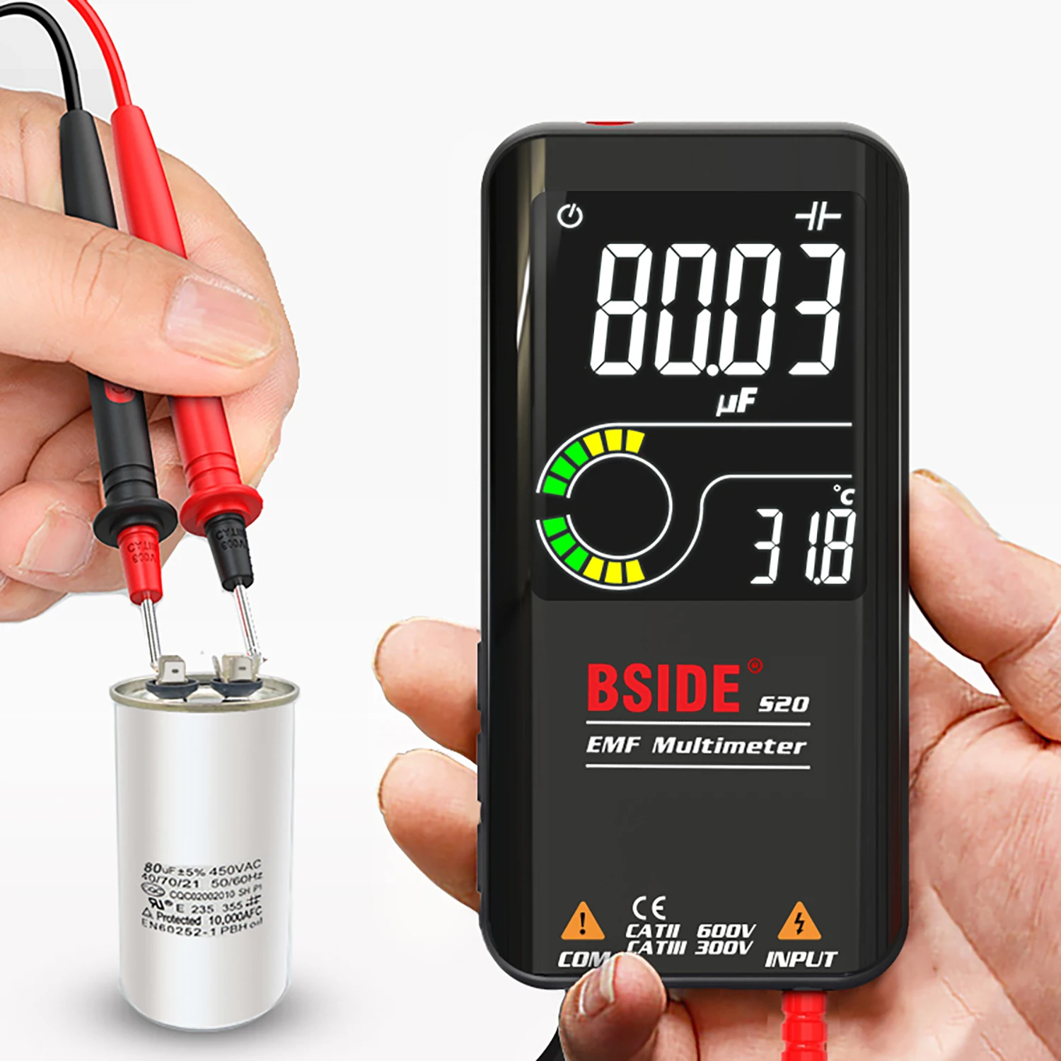 BSIDE Profesional Digital Multimeter 9999counts Smart serie multimetro DC AC Voltage Capacitor Ohm Diode NCV Hz Live wire Tester