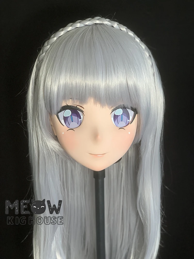 

Маска кигуруми (MEO540) ручной работы, настраиваемая, полностью закрывающая лицо, с замком, для кроссдрессинга, от мужчины к женщине, в стиле японских аниме и игровых персонажей