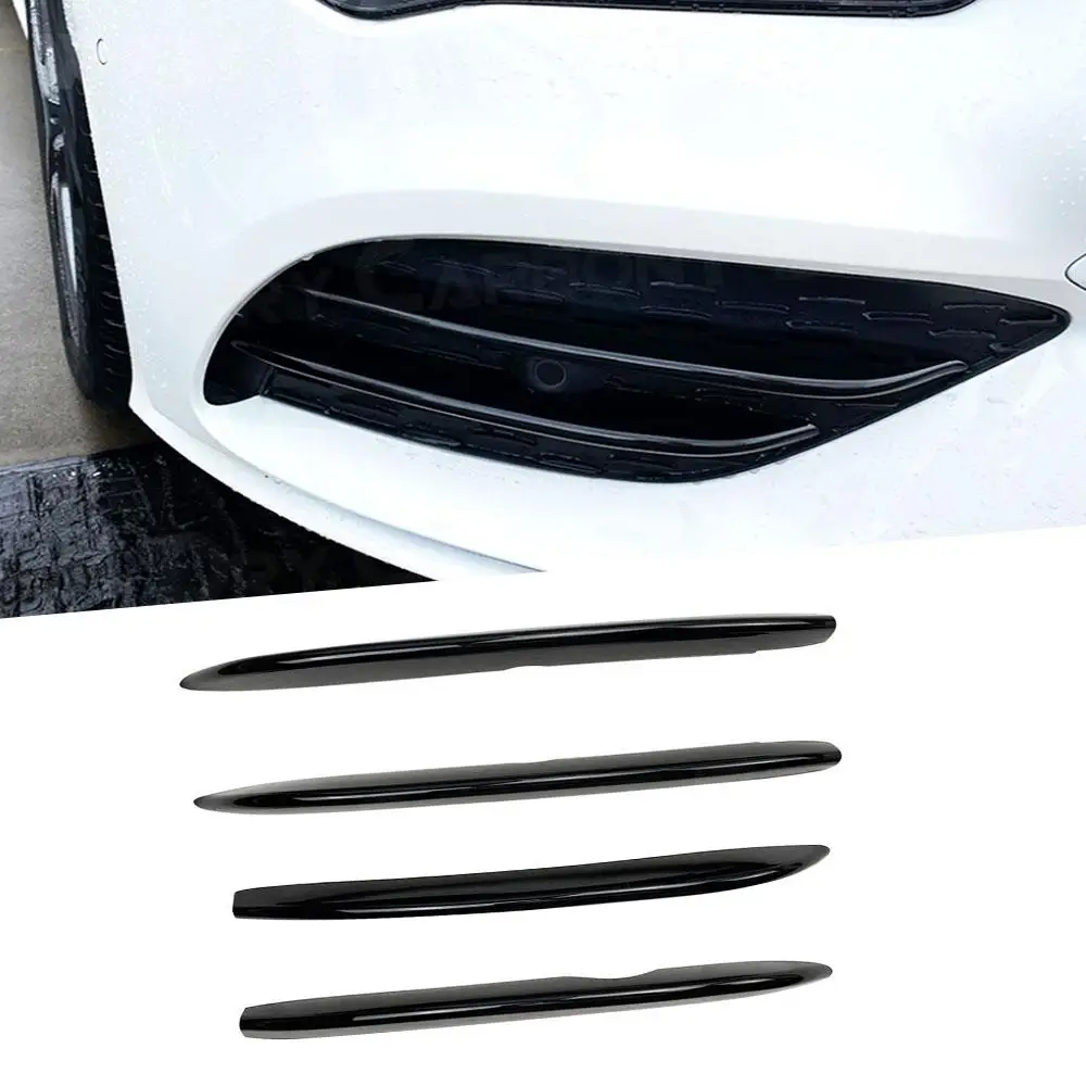 

4Pcs for Mercedes Benz W118 C118 CLA200 260 2020+Front Bumper Grille Cover trim decoration Car Chrome Styling Accessory Foglamp