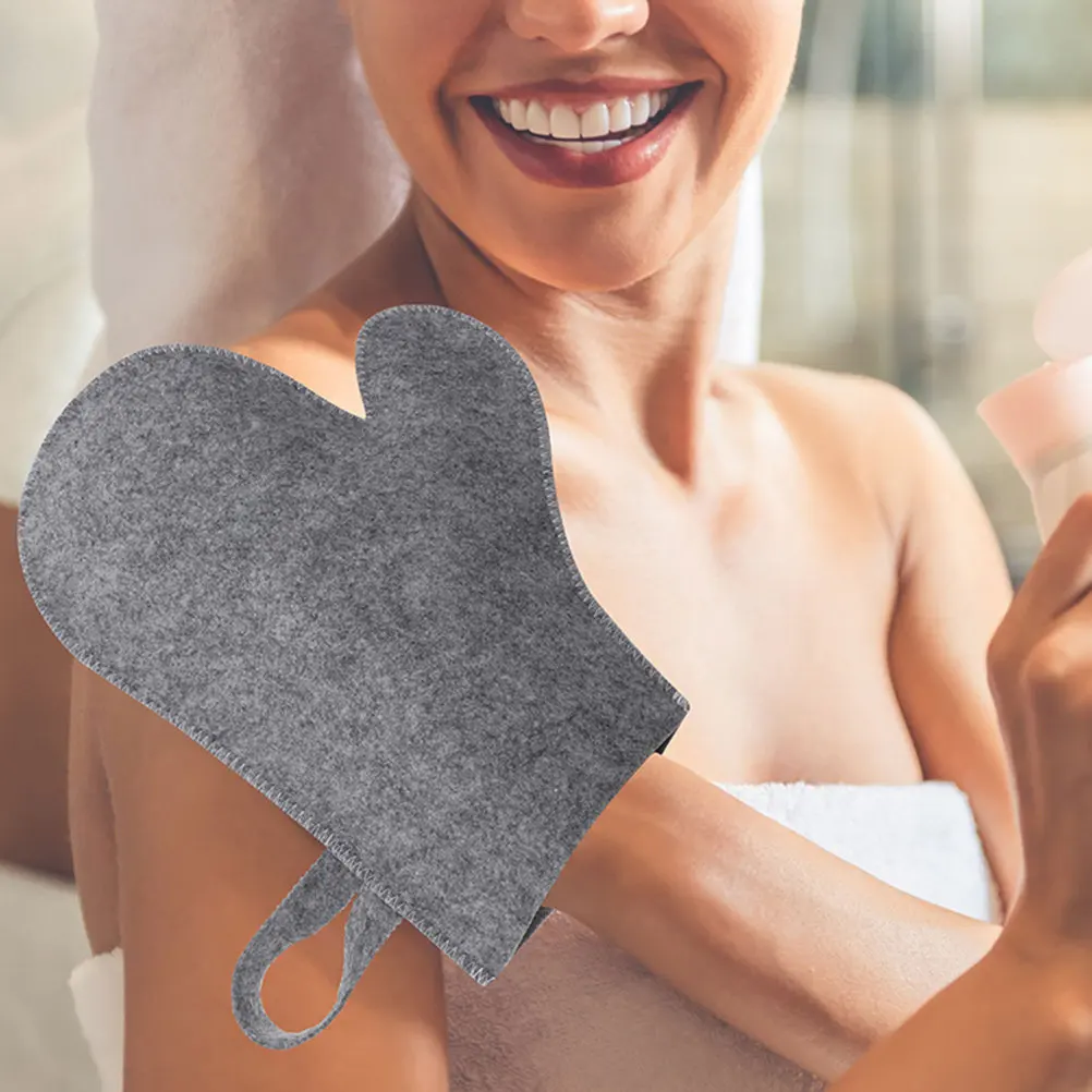 4Pcs Sauna Heat Insulation Gloves Supple Felt Bath Mittens Comfortable Exfoliating Water Absorbing Gloves Sauna Mitten view 2