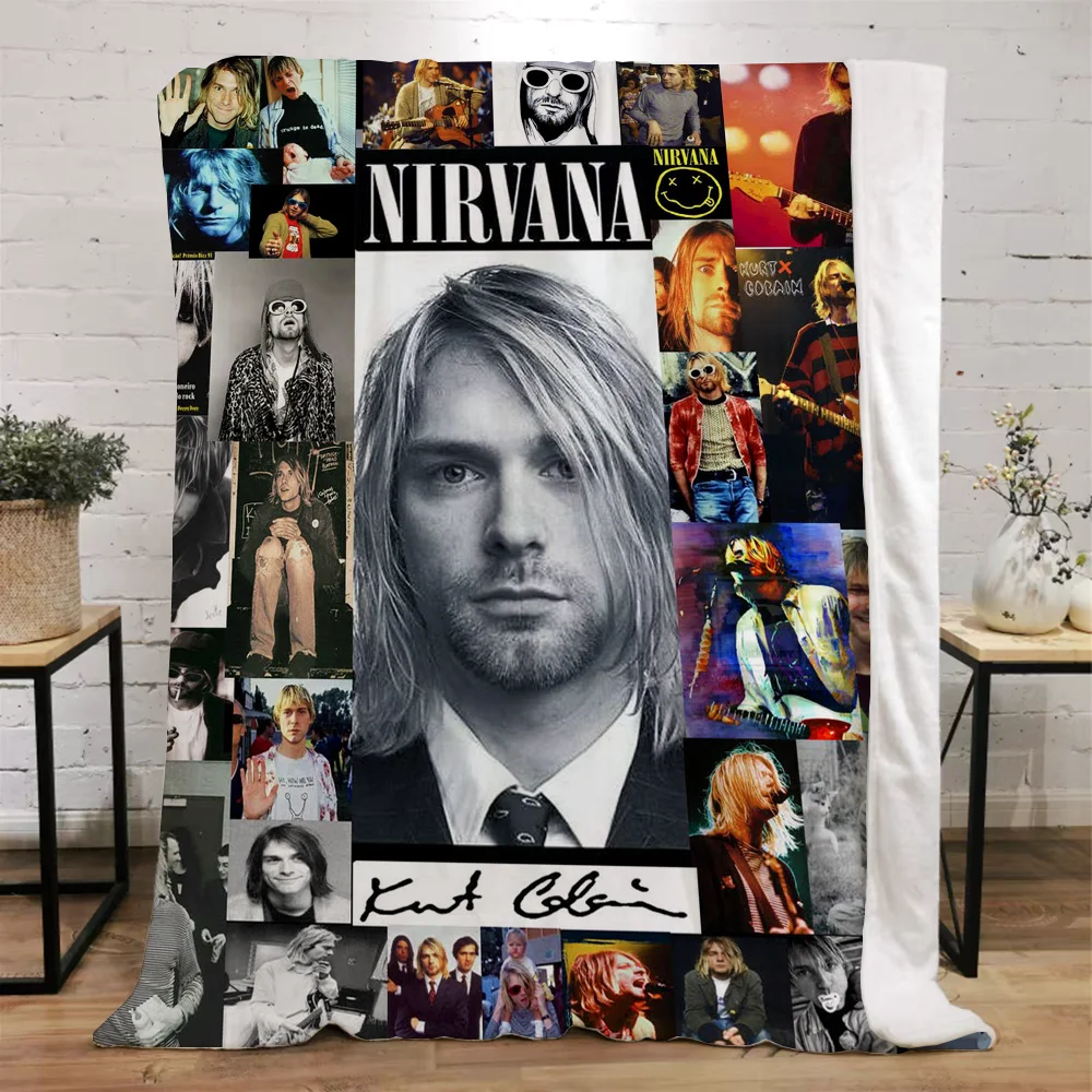 Rock-Nirvana Hood Blanket King Size Warm Blankets for Cold Bed Throw Home and Decoration Beach Towel Fluffy Plaid Luxury Bedding