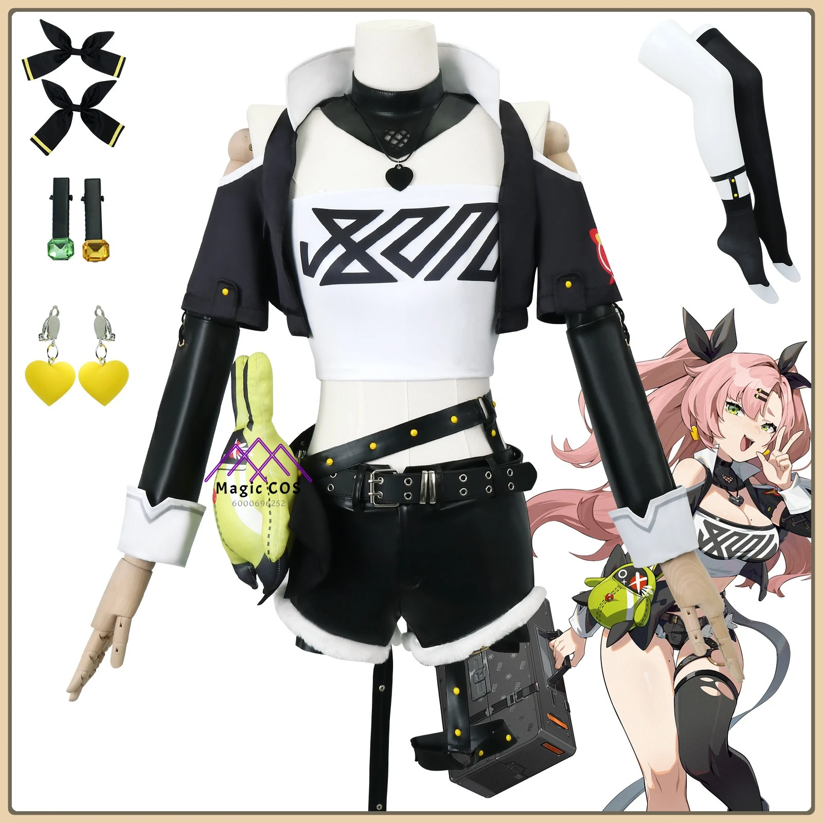 

Zenless Zone Zero Nicole Demara Cosplay Costume Women's Comic Con Cos Style Full Set with Doll Anime Outfit for Comic Con Party