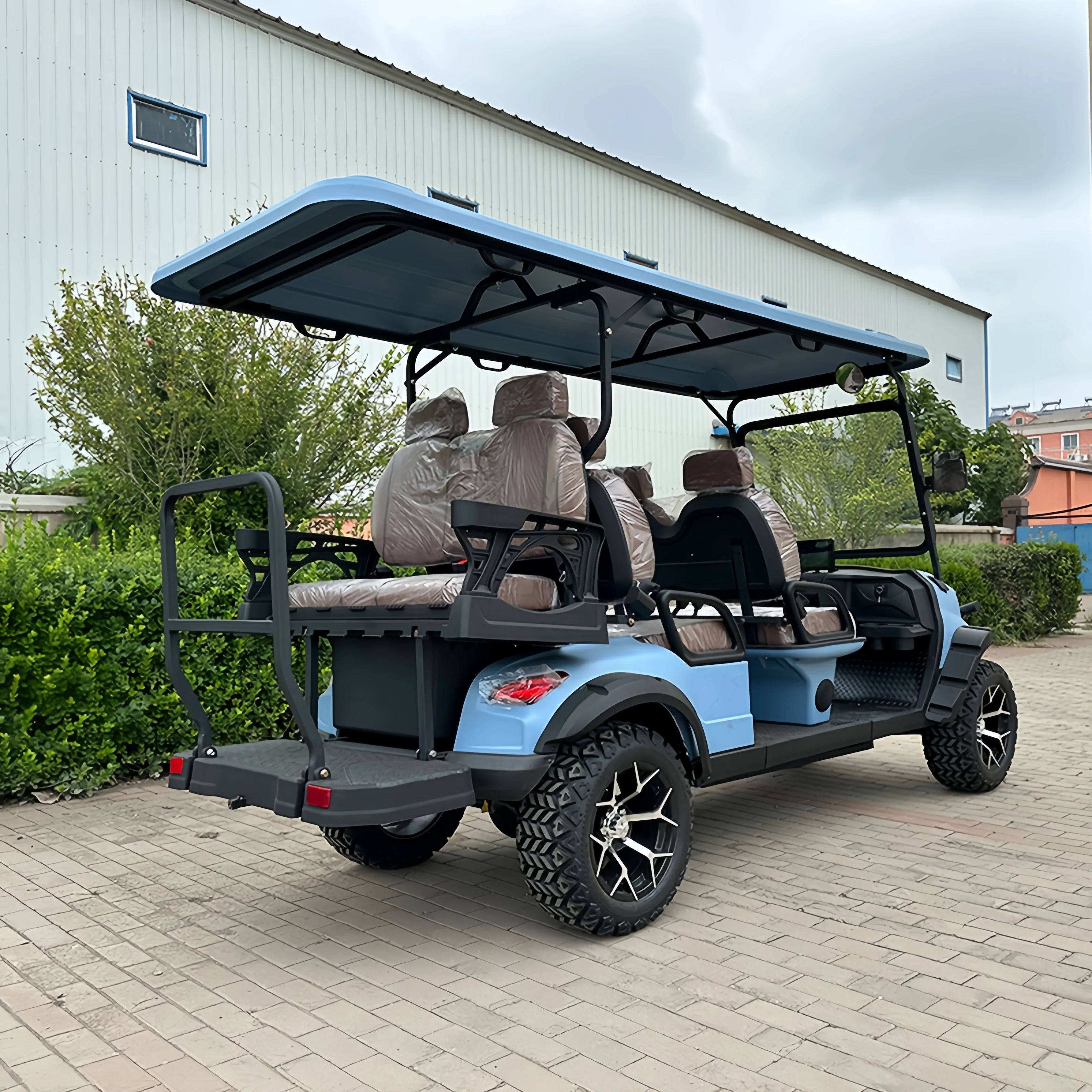 جديد رفع التعليق الأمامي المستقل 4 مقاعد 48 فولت/72 فولت بطارية ليثيوم الكهربائية الصيد عربات التي تجرها الدواب عربة جولف سيارة كهربائية صغيرة #1