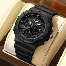 SMAEL Sports Watches 50M Waterproof Dual Time Display Couples Watches Men 8120 White Watches Digital Electronic Wristwatches LED