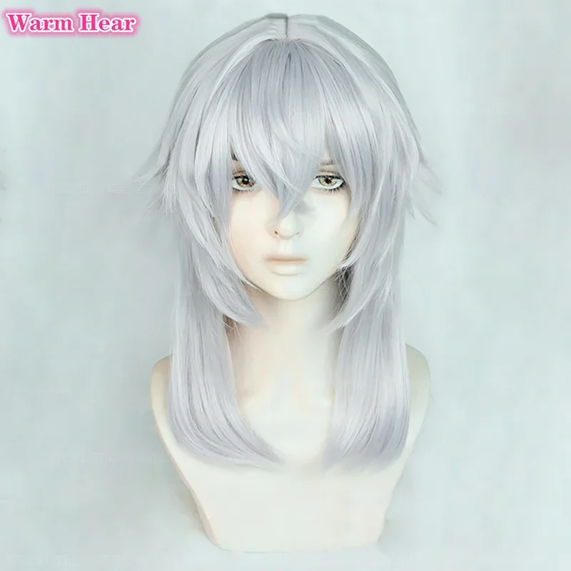 Themis cosplay wig ff14 cosplay Themis wig long Silver Grey FFXIV heat resistant synthetic hair Final Fantasy XIV wigs wig cap