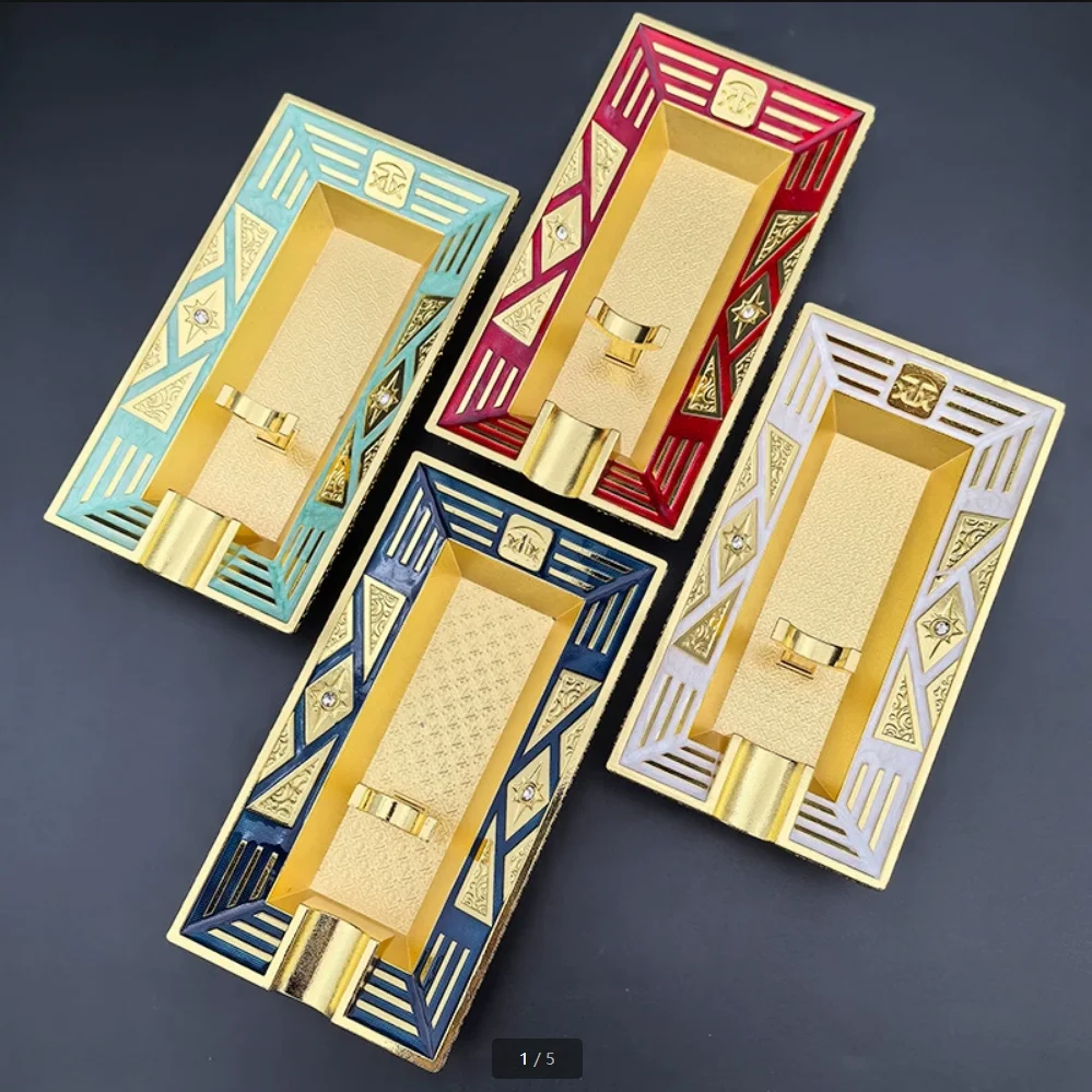 Elevate Your Cigar Experience with Our Ceramic Ashtray Set 2 Wide Mouth Slots for a Perfect Smoke Large Office Cigar Ash Holder