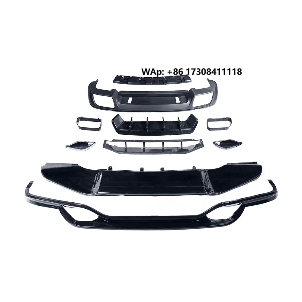 

For TechArt Style Bodykit for 2011-2014 KM Front Lip Bumper Rear Diffuser PU Material Rear Lip Bodykit Facelift
