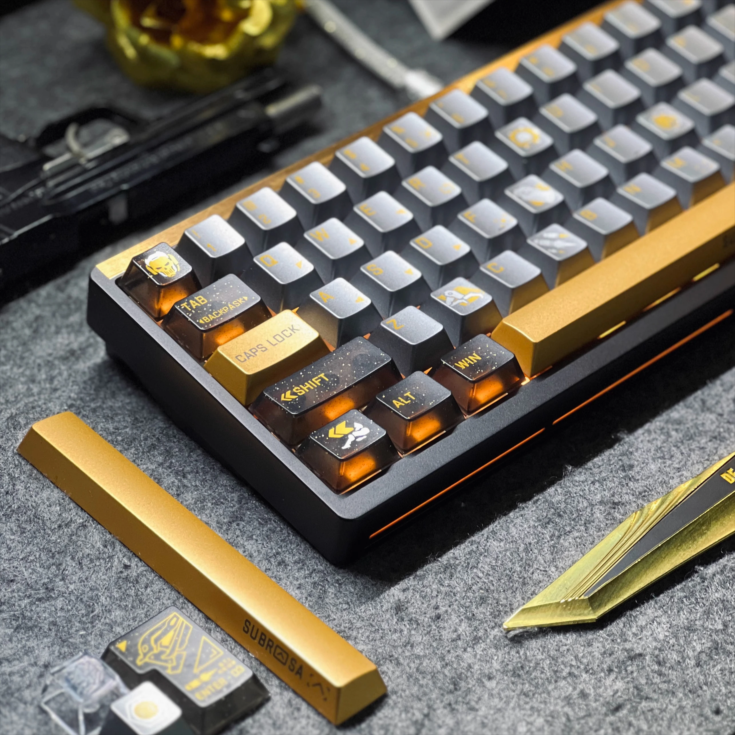 

Позолоченная тема, металлическая краска, колпачки для ПК, WootingATK Little Bee