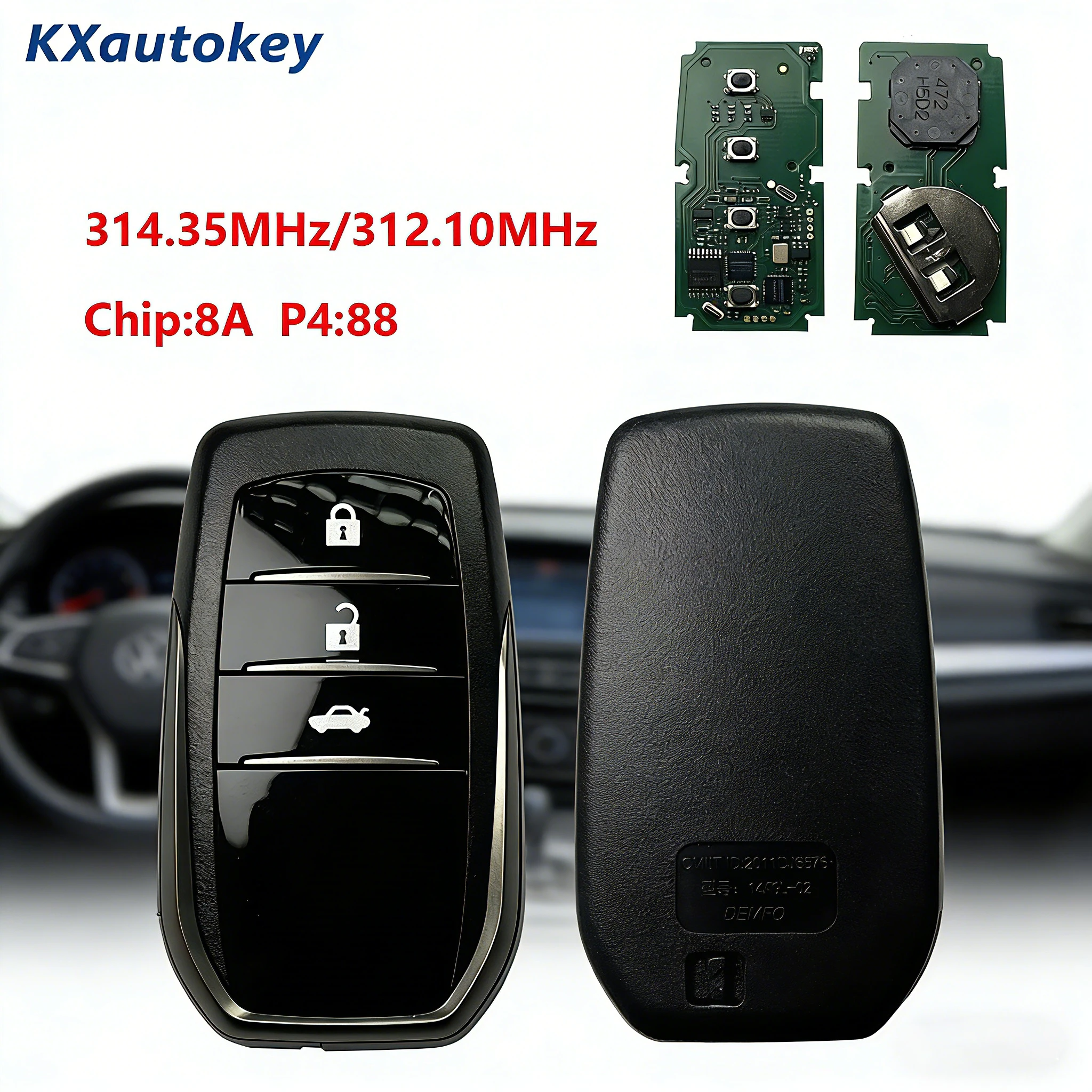 

KXK007047 Для Toyota Camry/RAV4/Corolla/Levin Chip-8A P4 88, номер детали: 89904-06190, высококачественный, прочный, умный дистанционный ключ для Toyota
